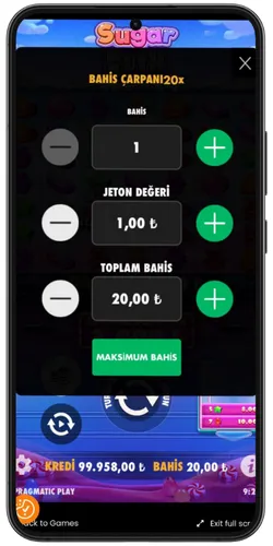 Bahis miktarınızı seçin